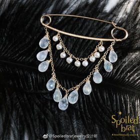 SpoiledBart Jewelry 月光石珍珠双层胸针