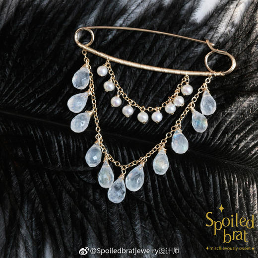 SpoiledBart Jewelry 月光石珍珠双层胸针 商品图0