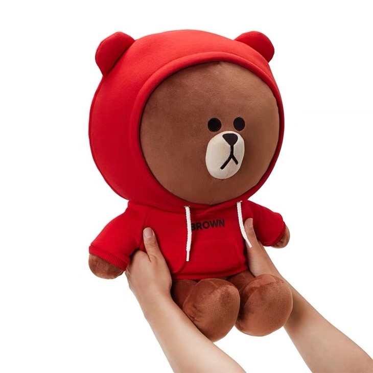 韩国line布朗熊可爱毛绒玩偶公仔抱枕摆饰 - 墨素moso