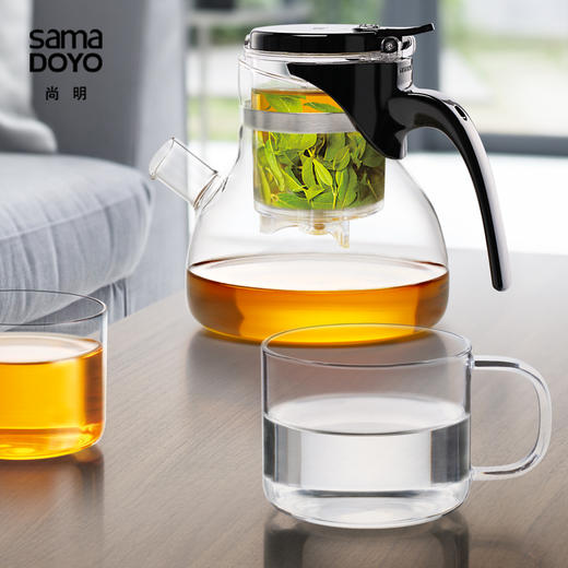 尚明耐热加厚玻璃小茶杯功夫品茗杯 带把透明玻璃水杯子家用150ml 商品图3