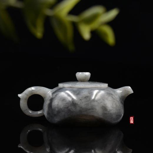 和田玉（青花）玉壶--方旋壶（宋鸣放6657）213.71g 商品图0