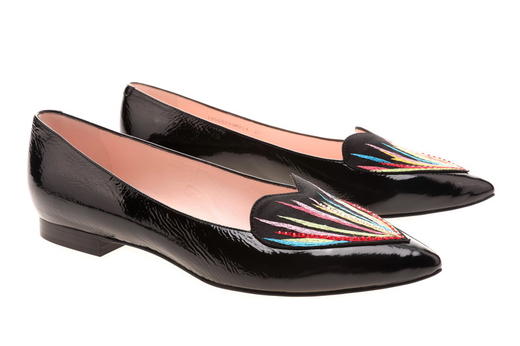 sheme   新中式女士手工刺绣平底浅口单鞋  黑色 商品图1