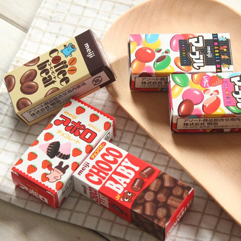 日本五宝巧克力水果糖五小盒装51g