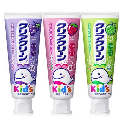 日本花王儿童可吞咽牙膏水果味70g
