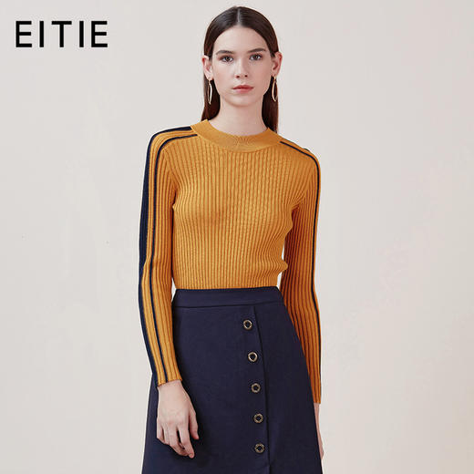 EITIE爱特爱品牌女装冬季OL风格时尚圆领羊毛针织衫女5801510 商品图0