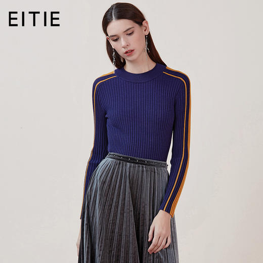 EITIE爱特爱品牌女装冬季OL风格时尚圆领羊毛针织衫女5801510 商品图3