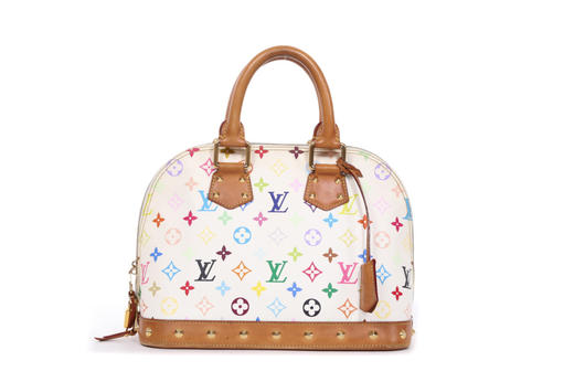 b级louisvuitton路易威登lvalmabb白三彩铆钉logo印花贝壳包551317