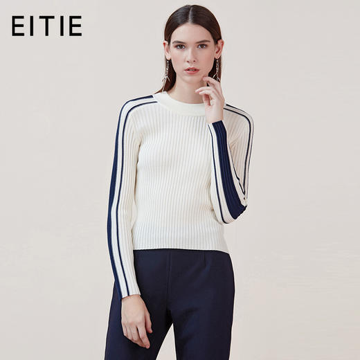 EITIE爱特爱品牌女装冬季OL风格时尚圆领羊毛针织衫女5801510 商品图1