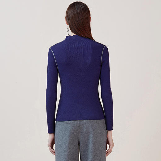 EITIE爱特爱品牌女装冬季修身OL风格长袖纯色针织衫女5801511 商品图4