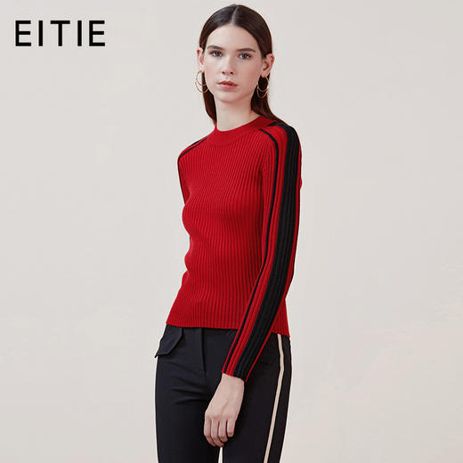 EITIE爱特爱品牌女装冬季OL风格时尚圆领羊毛针织衫女5801510 商品图2