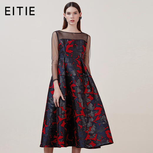 EITIE爱特爱品牌女装冬季端庄气质抹胸型高腰优雅晚礼服5877520 商品图0