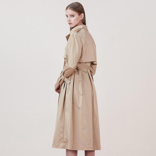 EITIE爱特爱品牌女装冬季修身双排扣拼接风衣女中长款5804504 商品图4