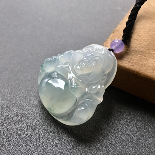 冰种飘花翡翠弥勒佛 商品图3