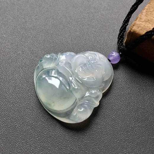 冰种飘花翡翠弥勒佛 商品图9