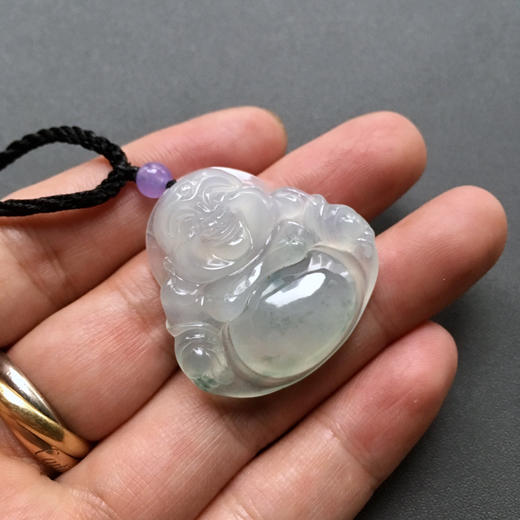 冰种飘花翡翠弥勒佛 商品图4