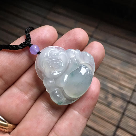 冰种飘花翡翠弥勒佛 商品图7