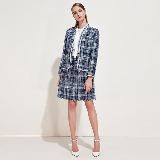 EITIE爱特爱品牌女装春季编制纹理时尚花色半身裙短裙A1906005 商品图1