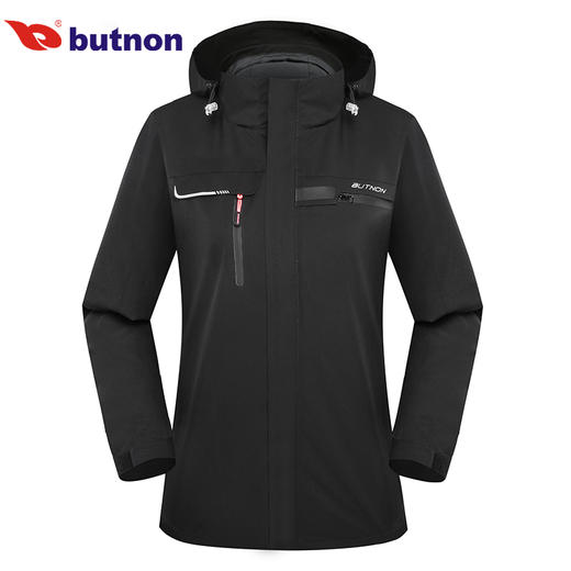 8608巴特侬 三合一冲锋衣女运动外套登山服可拆帽防水防风保暖 商品图3