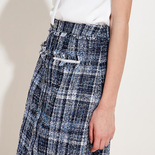 EITIE爱特爱品牌女装春季编制纹理时尚花色半身裙短裙A1906005 商品图3