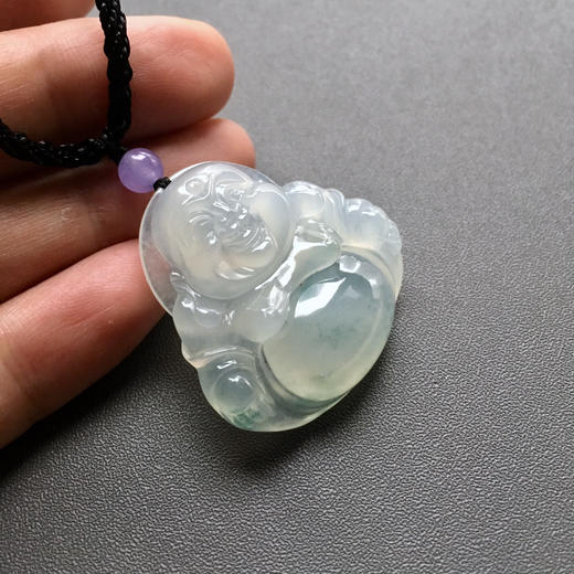 冰种飘花翡翠弥勒佛 商品图5