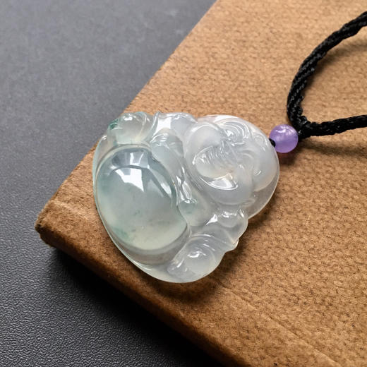 冰种飘花翡翠弥勒佛 商品图1