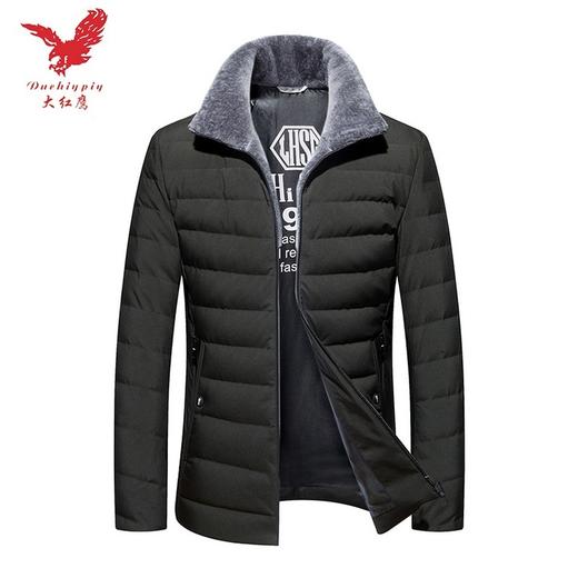 0 大红鹰dnehiypiy 长袖翻领羽绒服【100%聚酯纤维/墨绿色】a90004bal