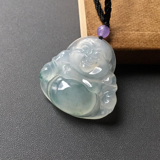 冰种飘花翡翠弥勒佛 商品图0