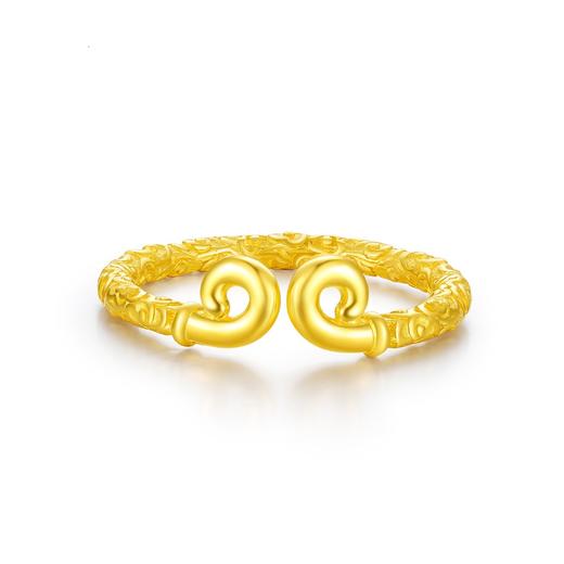 周大生黄金戒指男女足金新款情侣对戒指环紧箍咒足金戒指g0ac0146xl