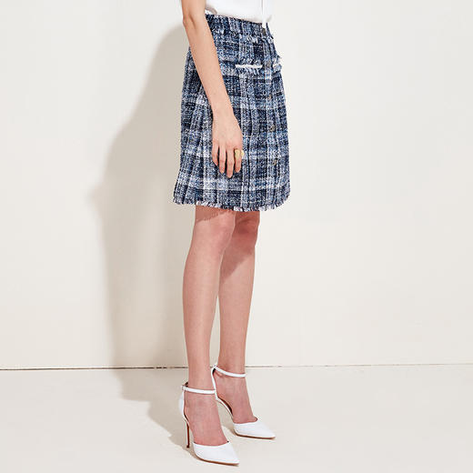 EITIE爱特爱品牌女装春季编制纹理时尚花色半身裙短裙A1906005 商品图2