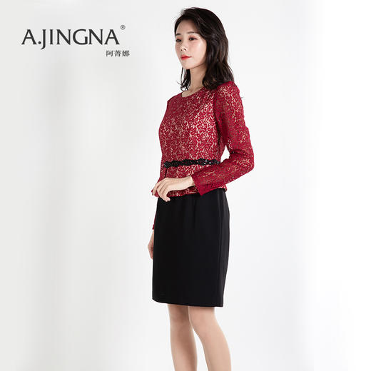 【积分兑换】AJINGNA新年假两件套连衣裙17QLQ271 商品图2