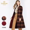 【100%绵羊毛】乔万尼冬季呢子外套复古气质格子双面羊毛呢大衣女长款EB4A081 商品缩略图2