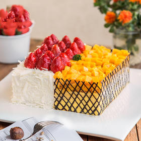 【美味至极】两情相悦蛋糕，多汁芒果慕斯+香甜草莓慕斯，无与伦比的美味（如皋幸福西饼蛋糕）