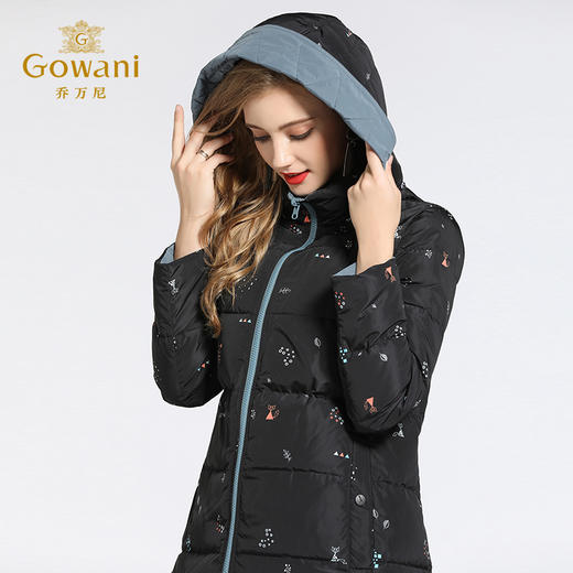 乔万尼羽绒服女修身显瘦气质直筒双面穿过膝长款EB4T053 商品图1