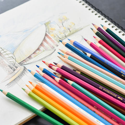 满减活动辉柏嘉水溶彩铅q画画成人学生用绘画笔专业彩色铅笔画笔