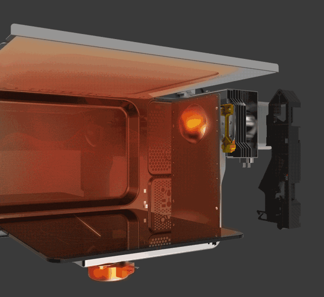 复古平板式微波炉