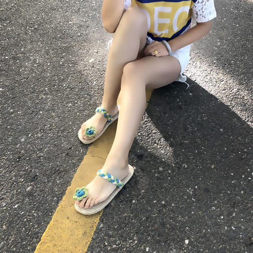 【买麻鞋，雅路人】防脚臭，雅路人新款夏季拖鞋女休闲女式拖鞋亚麻拖鞋波西米亚沙滩拖鞋手工YJ004 商品图3
