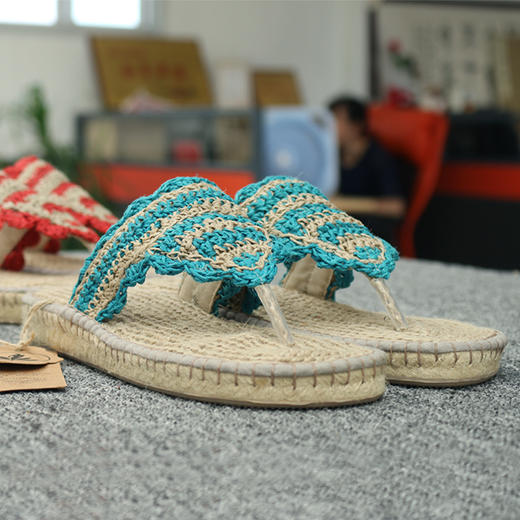 【买麻鞋，雅路人】防脚臭，雅路人新款女式拖鞋休闲亚麻拖鞋沙滩人字拖波西米亚手工拖鞋YJ1601 商品图3