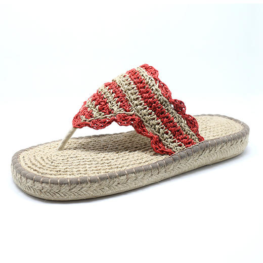 【买麻鞋，雅路人】防脚臭，雅路人新款女式拖鞋休闲亚麻拖鞋沙滩人字拖波西米亚手工拖鞋YJ1601 商品图4