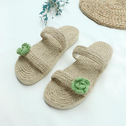 【买麻鞋，雅路人】防脚臭，雅路人夏季新款女式休闲拖鞋沙滩鞋女亚麻拖鞋波西米亚手工拖鞋女YT006 商品图3