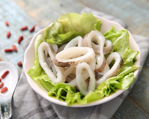 鲜冻野生鱿鱼圈400g袋