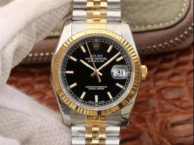 AR劳力士日志型腕表41毫米，电镀18k真金