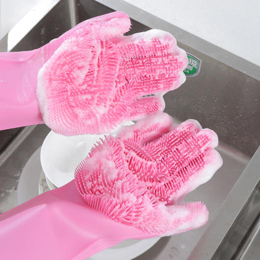 多功能手套 “洗碗不沾油”  保护双手  去除顽固污渍  高温防烫不伤手 环保安全 商品图2