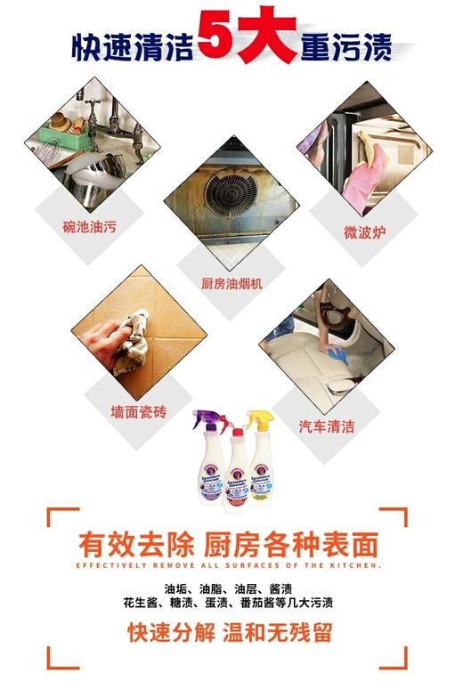 意大利公鸡头厨房油烟机清洁剂625ml 商品图3