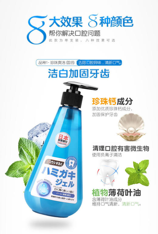 日本原装进口皓齿清川西按压式成人牙膏251g去黄去牙渍 商品图6