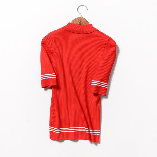 女士休闲时尚百搭舒适简约优雅柔软亲肤针织衫polo衫123072