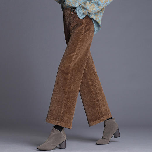 104下架灯芯绒女裤九分裤2018秋冬季新品女式高腰阔腿裤韩版百搭休闲