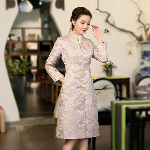 【金香】中国风长款唐装外套(货号 gt8362)