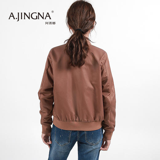 【福利款不退换】A.JINGNA休闲年轻版深驼色秋冬款棒球棉服A22D115006 商品图2