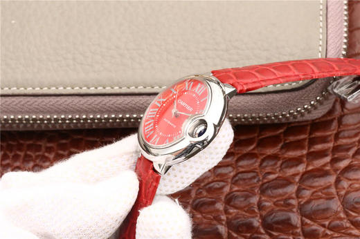 TW卡地亚亲民版中国红，蓝气球系列WSBB0022腕表，好品质，进口西铁城机械机芯 ，牛皮压鳄鱼纹，尺寸：33mm。中国红（红）是中国人 商品图7
