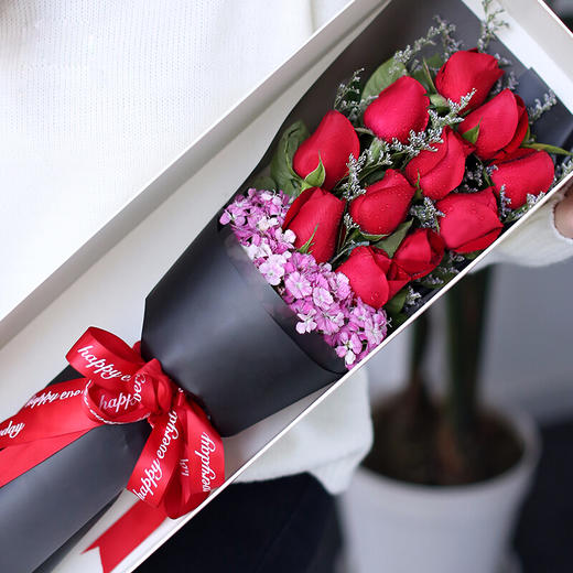 玫瑰粉玫瑰香槟玫瑰花束礼盒精美送女朋友老婆跨年元旦情人节送花上门
